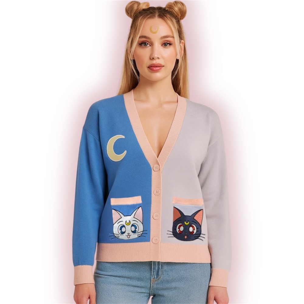 Pretty Guardian Sailor Moon Luna & Artemis Color-Block Cardigan